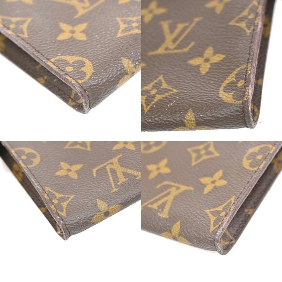 LOUIS VUITTON Logo BUCKET PM Pouch Bag Monogram Leather Brown France 05KA809 - Picture 7 of 16